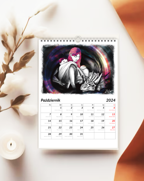 kalendarz-2024-zolart-pazdziernik-smok